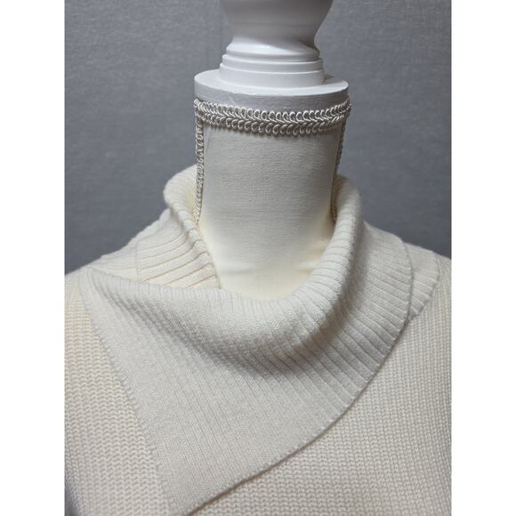 NWT Etcetera Wool Blend Sweater – Small – Winter White, Asymmetric Collar - Picture 4 of 15